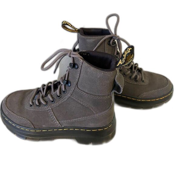 Dr. Martens Gray Combs Tech Suede Combat Boots - Size 5 - NWOT - Picture 1 of 5